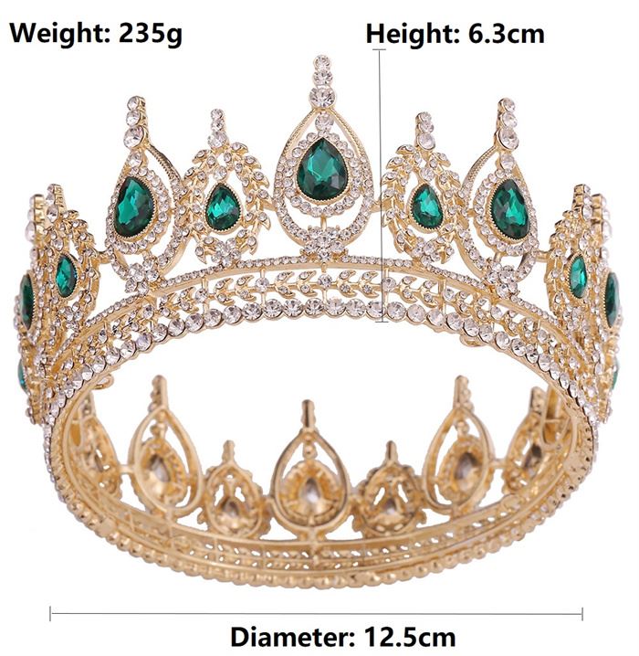 Homecoming Rownd Llawn Tiaras A Goronau Pen-blwydd Grisial Goron Brenhinol Gwisgoedd Gwallt Affeithwyr Prom Parti Frenhines Goron